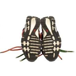 Dsquared2 Black Fabric And Suede Leather Bungy Jump Lace Up Sneakers Size 42