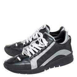 Dsquared2 Black Nubuck And Leather Low Top Sneakers Size 45