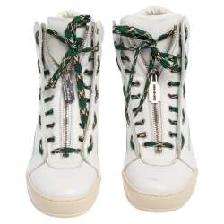 Dsquared2 White Leather High Top Sneakers Size 42.5