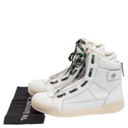 Dsquared2 White Leather High Top Sneakers Size 42.5
