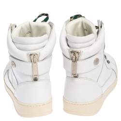 Dsquared2 White Leather High Top Sneakers Size 42.5