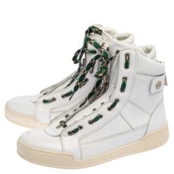 Dsquared2 White Leather High Top Sneakers Size 42.5