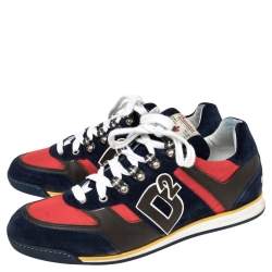 DSquared2 Multicolor Leather And Suede Winner Lace Up Sneakers Size 41