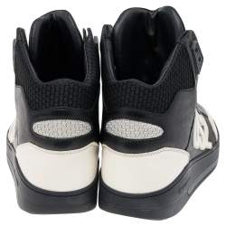 Dsquared2 Black/White Leather High Top Sneakers Size 42