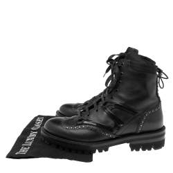 Pre Owned Dsqaured2 Black Leather Woody Ankle Boots Size 40