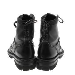 Pre Owned Dsqaured2 Black Leather Woody Ankle Boots Size 40