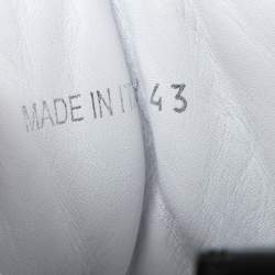 Pre Owned Dsqaured2 Black/White Leather And Patent Leather Chain Embellished High Top Sneakers Size 43