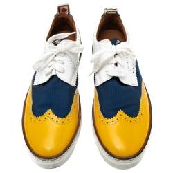 Dsquared2 Multicolor Canvas And Brogue Leather  Derby Sneakers Size 43