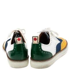 Dsquared2 Multicolor Canvas And Brogue Leather  Derby Sneakers Size 43