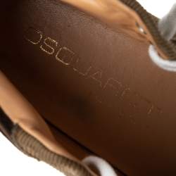Dsquared2 Brown Canvas And Suede High Top Sneakers  Size 42