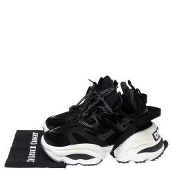 Dsqaured2 Black Fabric And Suede Lace Up Chunky  Sneakers Size 44 