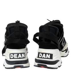 Dsqaured2 Black Fabric And Suede Lace Up Chunky  Sneakers Size 44 