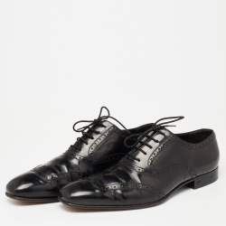 Dsquared2 Black Brogue Patent Leather Oxfords Size 43.5