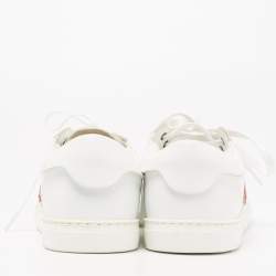 Dsquared2 x Mert & Marcus White/Red Leather Trainer Low Top Sneakers Size 40 
