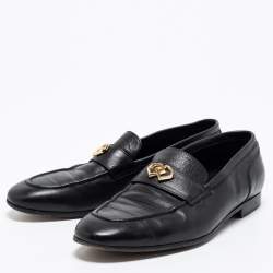 Dsquared2 Black Leather Slip On Loafers Size 41.5