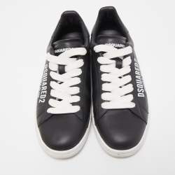 Dsquared2 Black Leather Low Top Sneakers Size 43