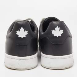 Dsquared2 Black Leather Low Top Sneakers Size 43