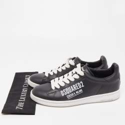 Dsquared2 Black Leather Low Top Sneakers Size 43