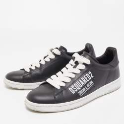 Dsquared2 Black Leather Low Top Sneakers Size 43