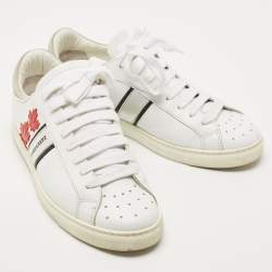 Dsquared2 White Leather Low Top Sneakers Size 41