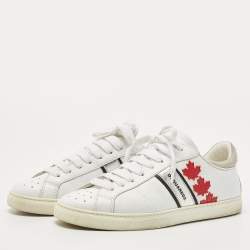 Dsquared2 White Leather Low Top Sneakers Size 41