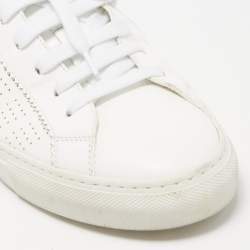 Dsquared2 White/Blue Perforated Leather Low Top Sneakers Size 41