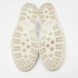 Dsquared2 White/Blue Perforated Leather Low Top Sneakers Size 41