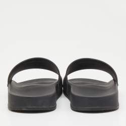 Dsquared2 Black Rubber Icon Flat Slides Size 42