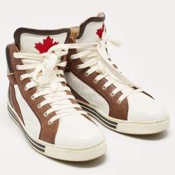 Dsquared2 Multicolor Leather High Top Sneakers Size 42