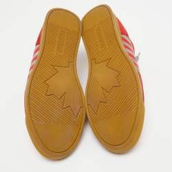 Dsquared2 Red/Grey Suede and Canvas Low Top Sneakers Size 41