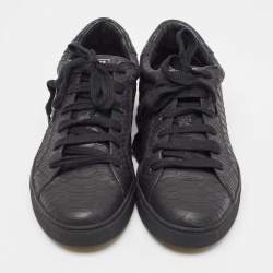 Dsquared2 Black Embossed Python Low Top Sneakers Size 41