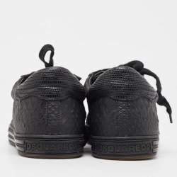 Dsquared2 Black Embossed Python Low Top Sneakers Size 41