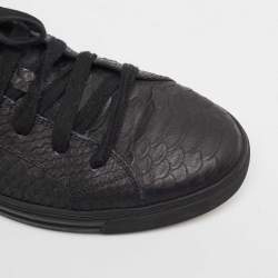 Dsquared2 Black Embossed Python Low Top Sneakers Size 41