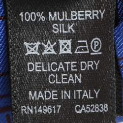 Dunhill Blue Printed Mulberry Silk Tie