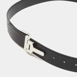Dunhill Black Leather Reversible Buckle Belt 107CM