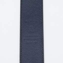 Pre Owned Dunhill Black/Navy Blue Leather Reversible Buckle Belt 107 CM