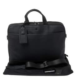 Pre Owned Dunhill Black Nubuck Leather Zip Briefcase Bag