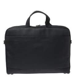 Pre Owned Dunhill Black Nubuck Leather Zip Briefcase Bag