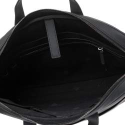 Pre Owned Dunhill Black Nubuck Leather Zip Briefcase Bag