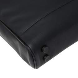 Pre Owned Dunhill Black Nubuck Leather Zip Briefcase Bag