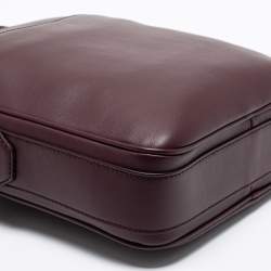Pre Owned Dunhill Burgundy Leather Hampstead Messenger Bag