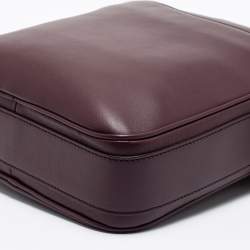 Pre Owned Dunhill Burgundy Leather Hampstead Messenger Bag