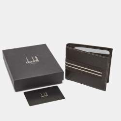 Dunhill Leather Stripe Bifold Compact Wallet
