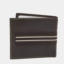 Dunhill Leather Stripe Bifold Compact Wallet