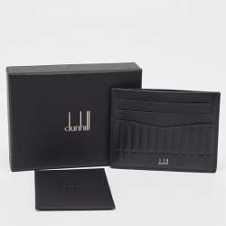 Dunhill Black Debossed Leather Rollagas Card Holder
