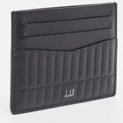 Dunhill Black Debossed Leather Rollagas Card Holder