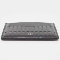 Dunhill Black Debossed Leather Rollagas Card Holder