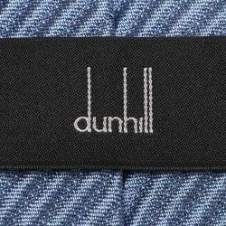 Dunhill Light Blue Silk Herringbone Stripe Woven Tie