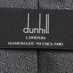 Dunhill Dark Grey Woven Motif Silk Tie