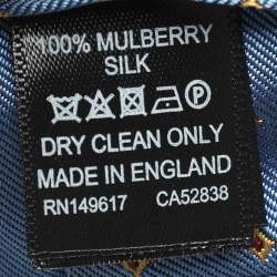 Dunhill Blue Micro Diamond Motif Embroidered Silk Tie